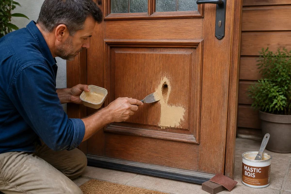 reparer une porte d'entrée en bois