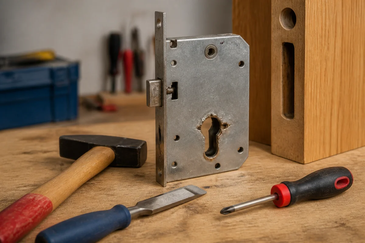 casser une serrure avec un marteau