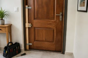 Bloquer une porte provisoirement sans abîmer la serrure